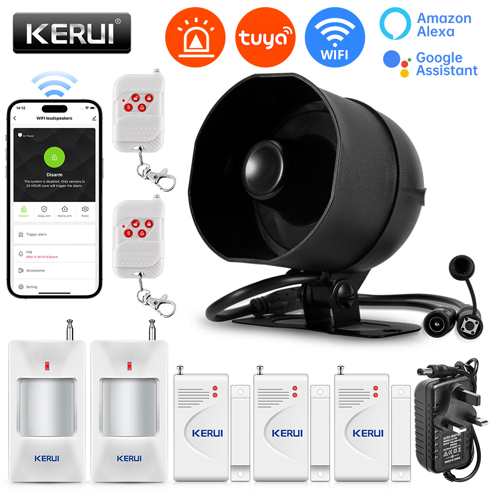 Smart Home Automation Diy - KERUI 120db Sistem Alarm Sirene WiFi