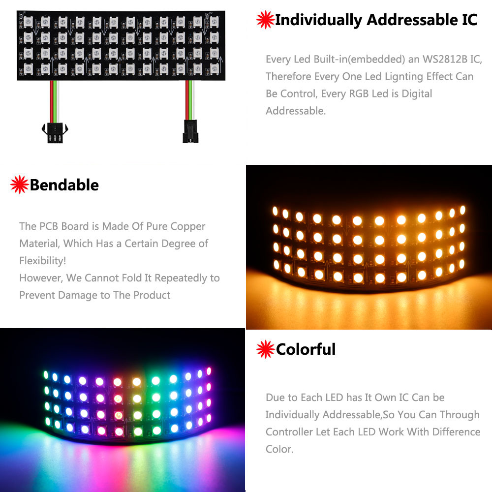 Layar Panel LED RGB WS2812B DC - Rgb Led Matrix 8X8 ulasan dan harga